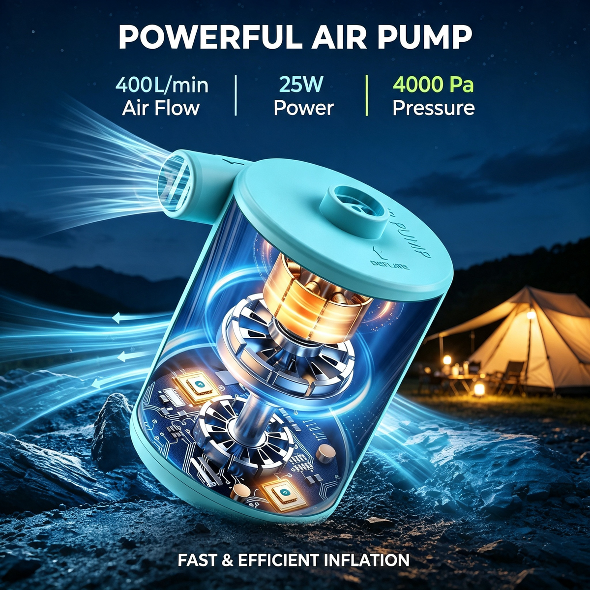Portable Rechargeable Electric Air Pump for Inflation and Deflation