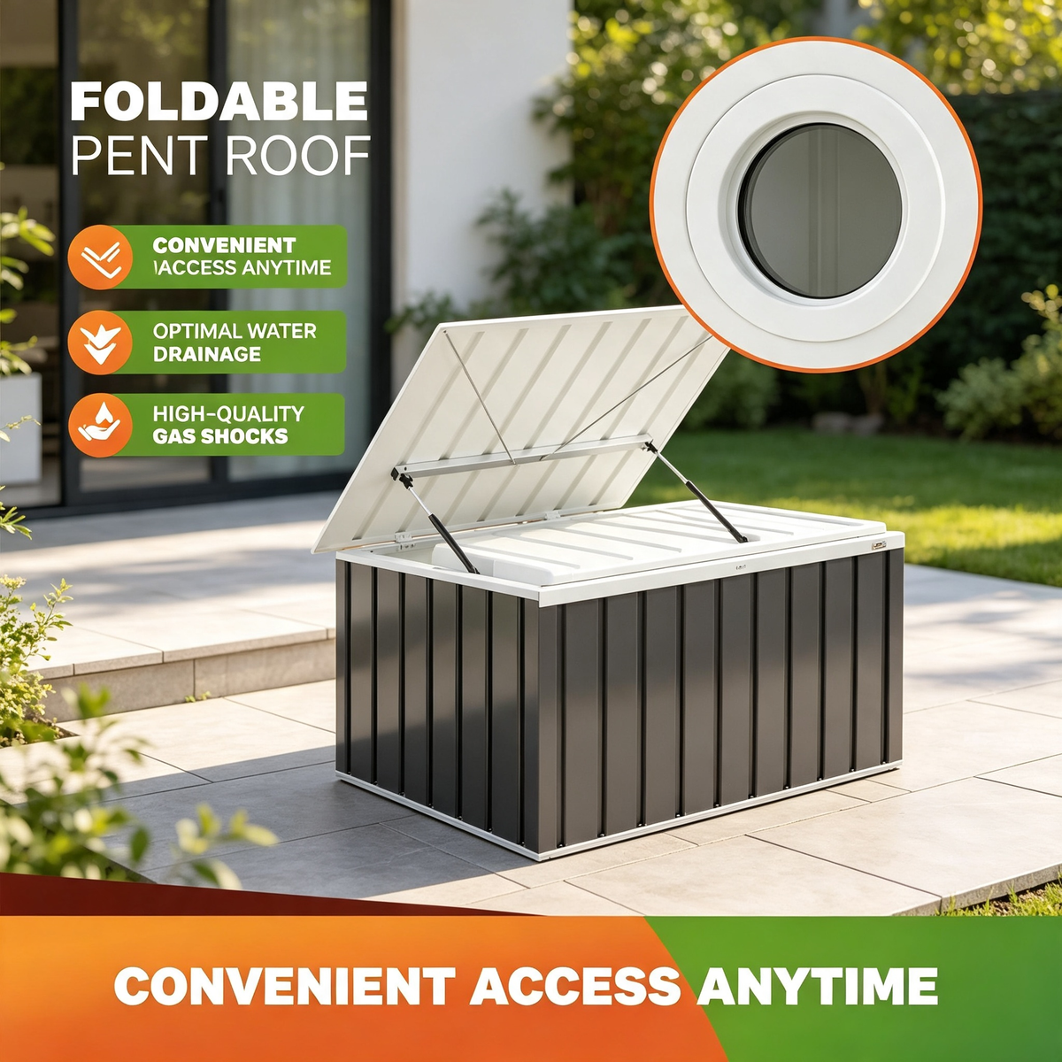 Galvanized Steel Robot Lawn Mower Storage Shed for Outdoor Garden