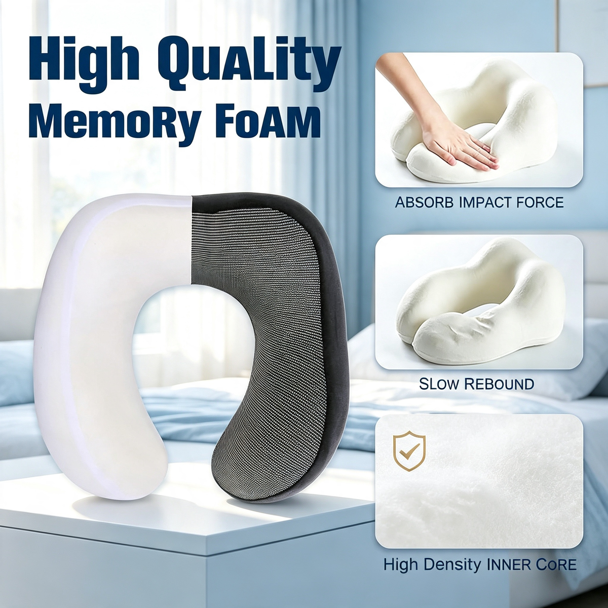 Memory Foam Travel Neck Pillow with Travel Accessories