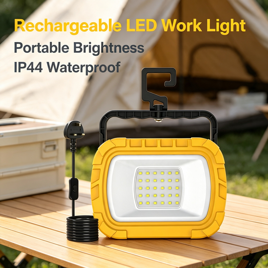 Portable LED Work Light with Hanging Hook UK Plug