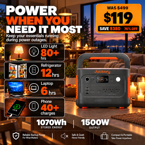 1070Wh Solar Generator Kit + FREE 200W Solar Panel (Limited BOGO)