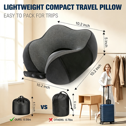 Memory Foam Travel Neck Pillow with Travel Accessories