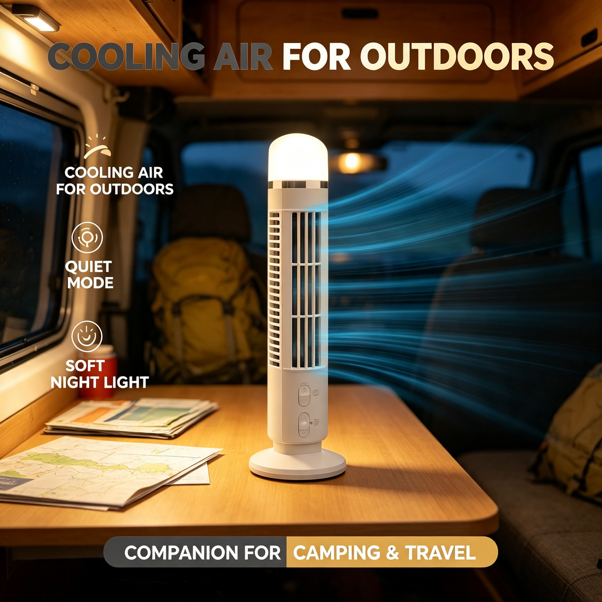 Mini Desktop Tower Fan with Adjustable Wind Speed and Oscillation