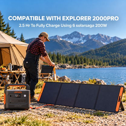 200W Portable Foldable Solar Panel with Stand - IP68 Waterproof