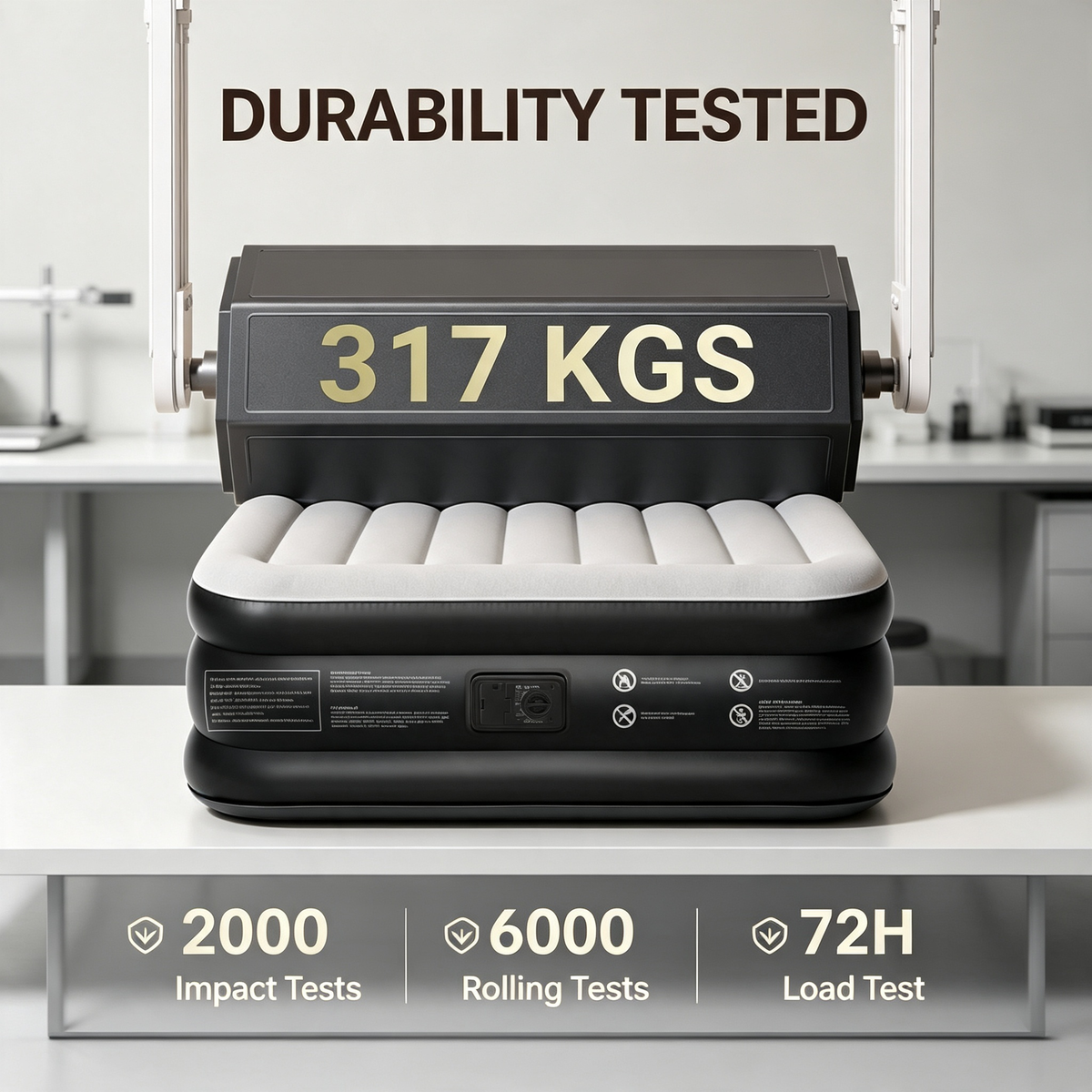 Raised Double Air Mattress with Built‑in Electric Pump
