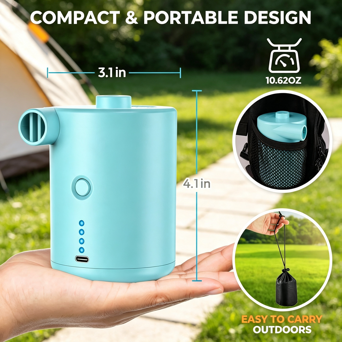 Portable Rechargeable Electric Air Pump for Inflation and Deflation