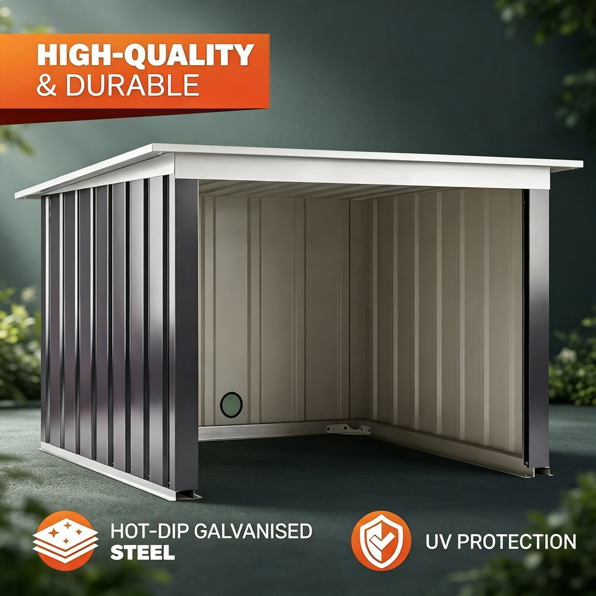 Galvanized Steel Robot Lawn Mower Storage Shed for Outdoor Garden