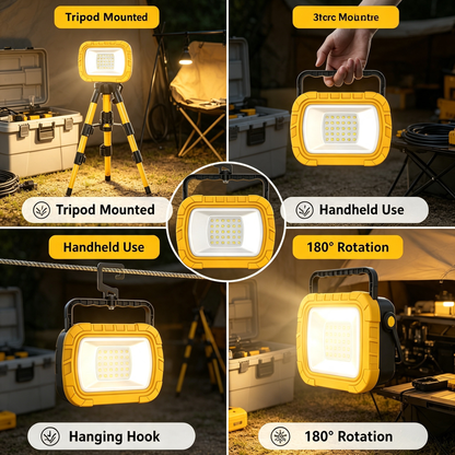 Portable LED Work Light with Hanging Hook UK Plug