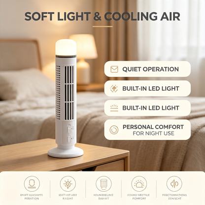 Mini Desktop Tower Fan with Adjustable Wind Speed and Oscillation