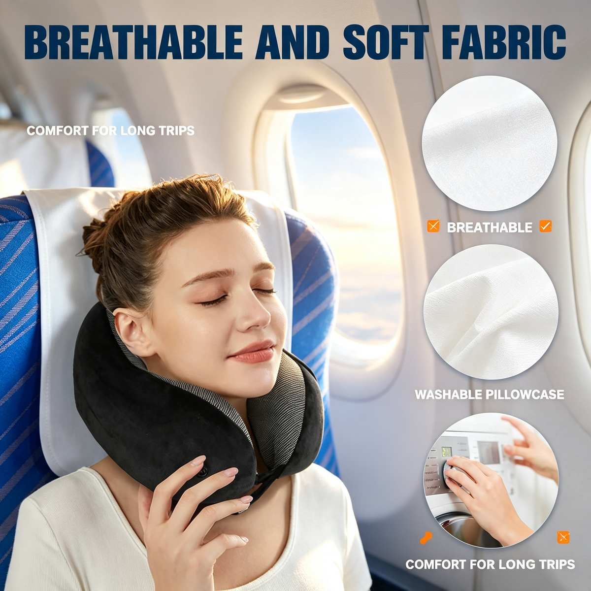 Memory Foam Travel Neck Pillow with Travel Accessories