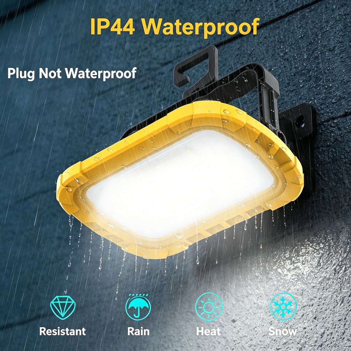 Portable LED Work Light with Hanging Hook UK Plug